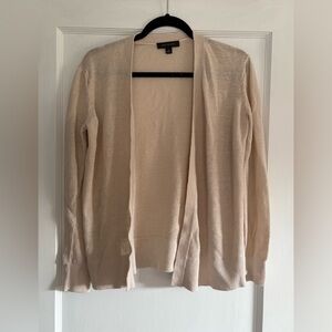 Ann Taylor Women's Beige Open-Front Cardigan Size Medium